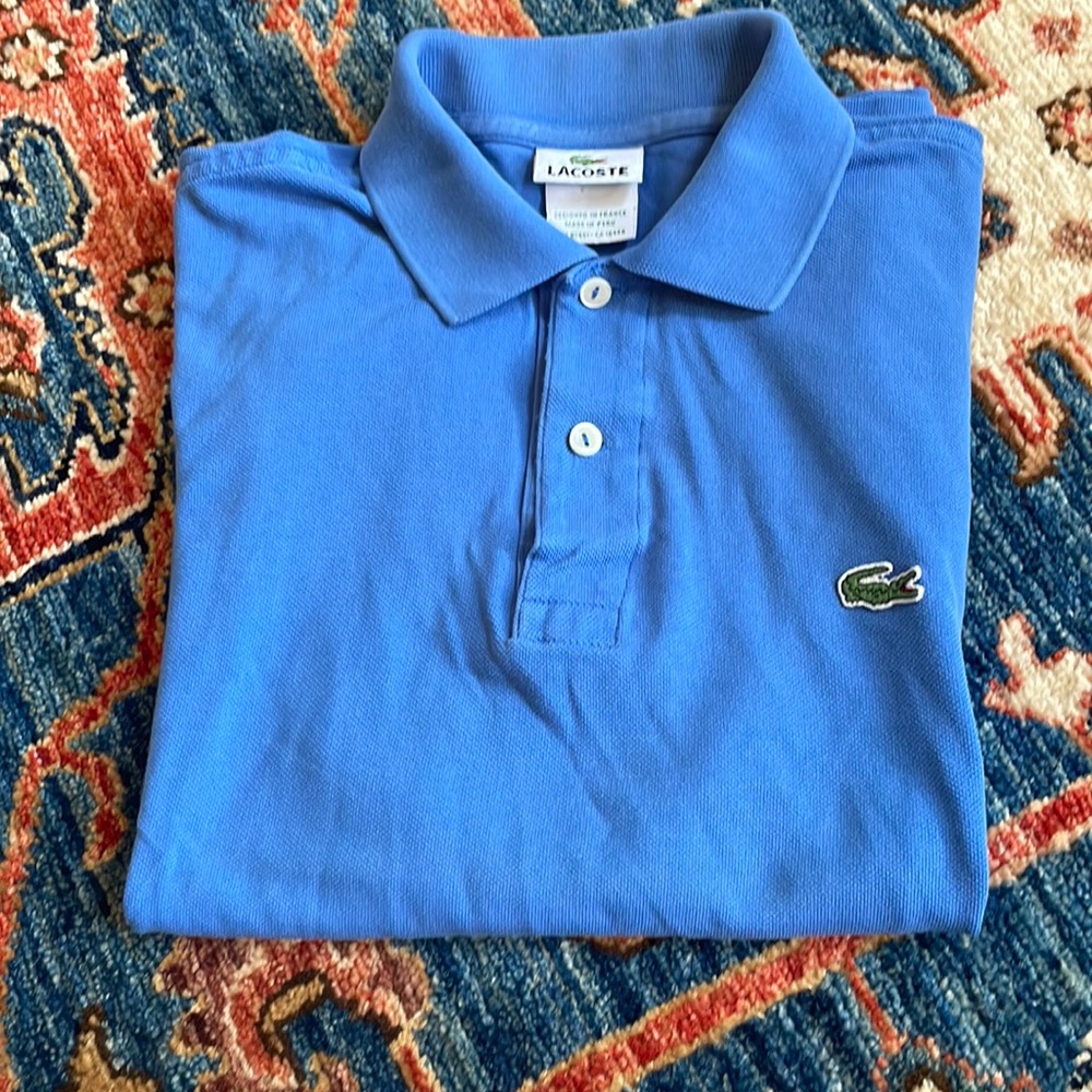 Boys bright blue Lacoste polo shirt